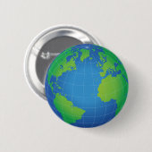 World Wereldbol Map Ronde Button 5,7 Cm (Voorkant /achterkant)