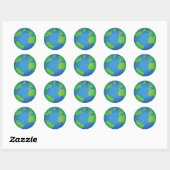 World Wereldbol Map Ronde Sticker (Vel)