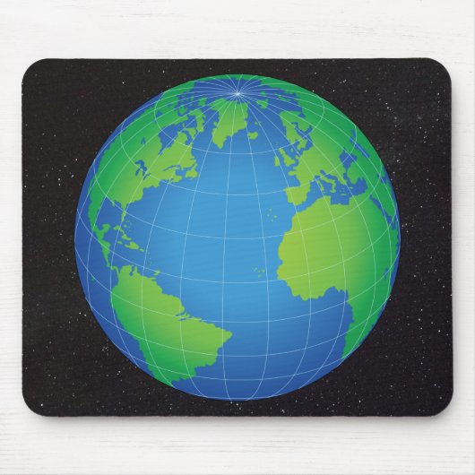 World Wereldbol Map Starry Sky Muismat (Voorkant)