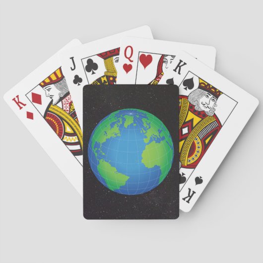 World Wereldbol Map Starry Sky Pokerkaarten (Achterkant)