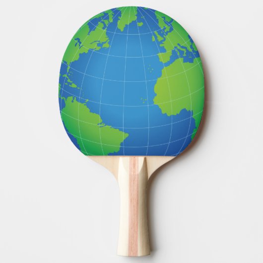 World Wereldbol Map Tafeltennisbatje (Voorkant)