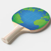 World Wereldbol Map Tafeltennisbatje (Voorkant Gekanteld)