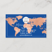 World Wereldbol Map Travel Agency Copper Roos Fame Visitekaartje (Achterkant)