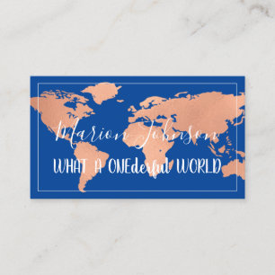 World Wereldbol Map Travel Agency Copper Roos Fame Visitekaartje