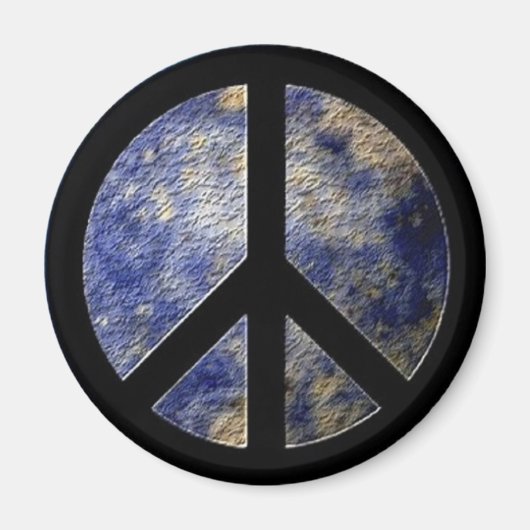 World Wereldbol Peace Sign Magnet (Voorkant)