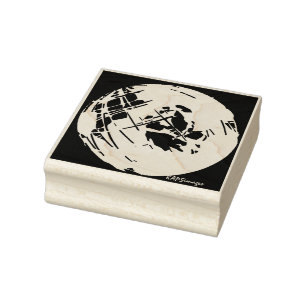 World Wereldbol Photography Art Tas Rubberstempel