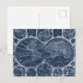 World Wereldbollen Blueprint Briefkaart (Voorkant / Achterkant)