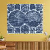 World Wereldbollen Blueprint Canvas Afdruk (Insitu (Woonkamer))