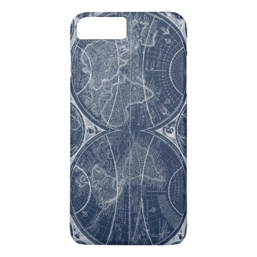 World Wereldbollen Blueprint Case-Mate iPhone Case (Achterkant)