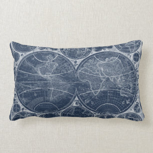 World Wereldbollen Blueprint Kussen