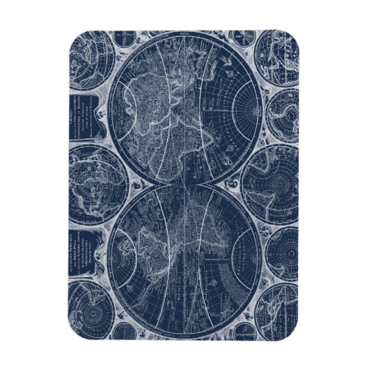 World Wereldbollen Blueprint Magneet (Verticaal)