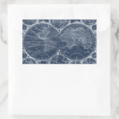 World Wereldbollen Blueprint Rechthoekige Sticker (Tas)