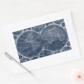 World Wereldbollen Blueprint Rechthoekige Sticker (Envelop)