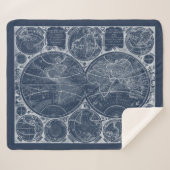 World Wereldbollen Blueprint Sherpa Deken (Voorkant (horizontaal))