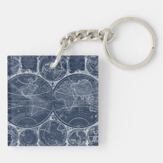 World Wereldbollen Blueprint Sleutelhanger (Achterkant)