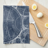 World Wereldbollen Blueprint Theedoek (Quarter Fold)