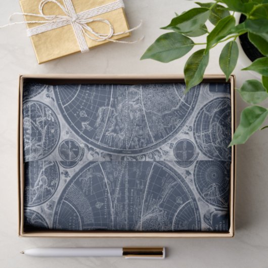 World Wereldbollen Blueprint Tissuepapier (Geschenk)