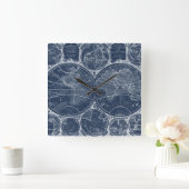 World Wereldbollen Blueprint Vierkante Klok (Huis)