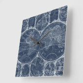 World Wereldbollen Blueprint Vierkante Klok (Hoek)