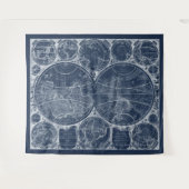 World Wereldbollen Blueprint Wandkleed (Voorkant (horizontaal))