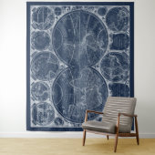 World Wereldbollen Blueprint Wandkleed (In situ)