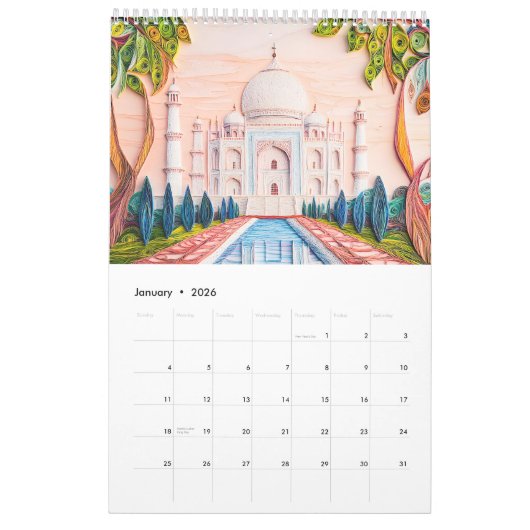 World Wonders in Paper – Quilling Architecture Kalender (Jan 2026)