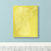 World Word Angel Gold Canvas Afdrukken (Insitu (Houten vloer))