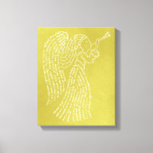 World Word Angel Gold Canvas Afdrukken