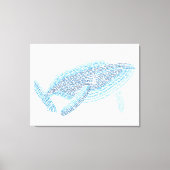 World Word Blauwe Walvis Canvas (Voorkant)