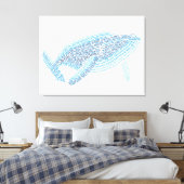 World Word Blauwe Walvis Canvas (Insitu (Slaapkamer))