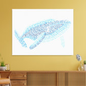 World Word Blauwe Walvis Canvas Afdruk (Insitu (Woonkamer))