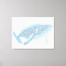 World Word Blauwe Walvis Canvas
