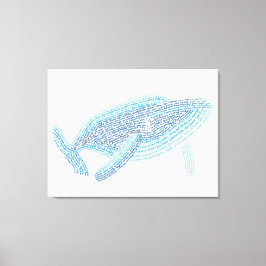 World Word Blauwe Walvis Canvas Afdruk