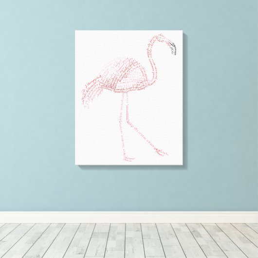 World Word Flamingo Canvas (Insitu (Houten vloer))