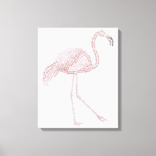 World Word Flamingo Canvas Afdruk (Voorkant)