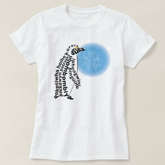 World Word Pinguïn T-shirt (Design voorkant)