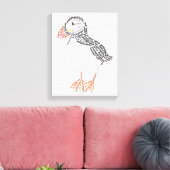 World Word Puffin Canvas (Insitu (Woonkamer))