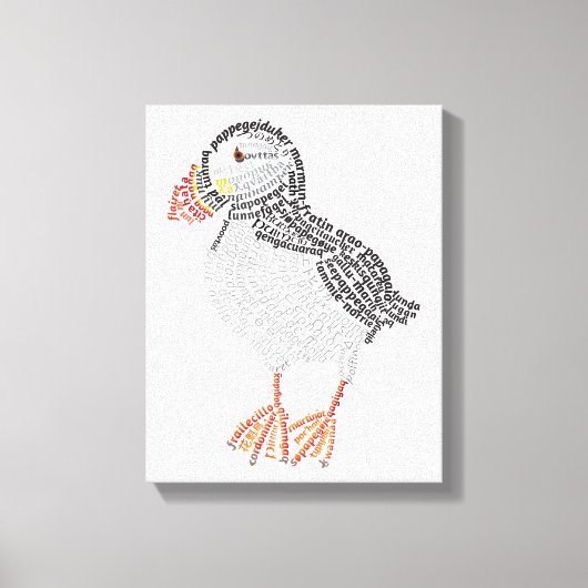 World Word Puffin Canvas (Voorkant)