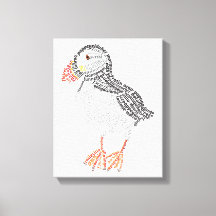 World Word Puffin Canvas