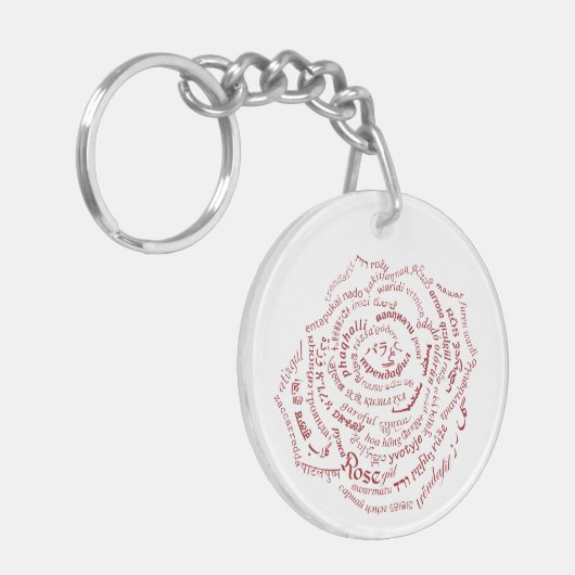 World Word Roos Sleutelhanger (Voorkant Links)