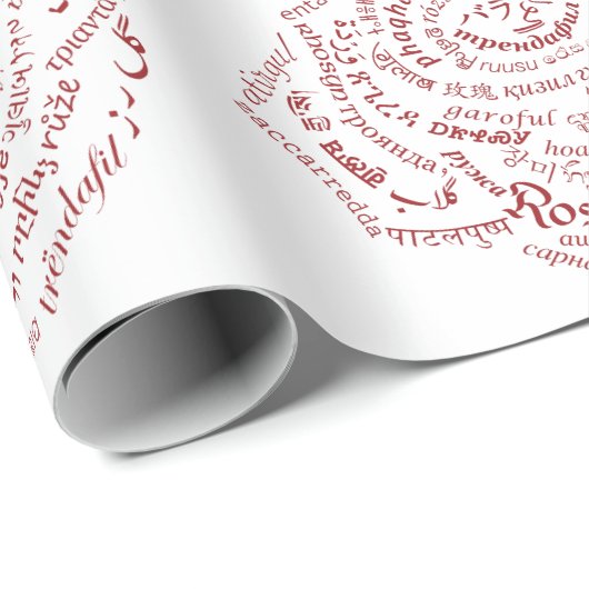world word Roos wrapping paper Cadeaupapier (Rol Hoek)