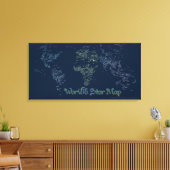 World Word Star Map Canvas Afdrukken (Insitu (Woonkamer))