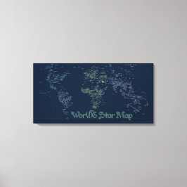World Word Star Map Canvas Afdrukken