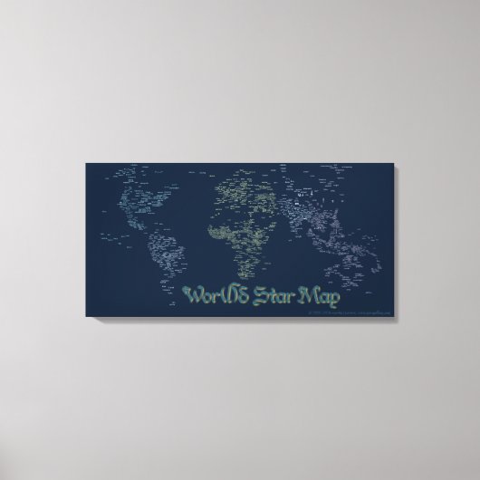 World Word Star Map Canvas Afdrukken (Voorkant)
