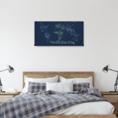 World Word Star Map Canvas Afdrukken (Insitu (Slaapkamer))