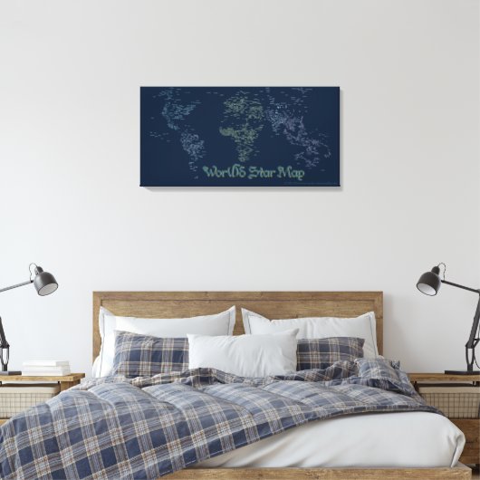 World Word Star Map Canvas Afdrukken (Insitu (Slaapkamer))