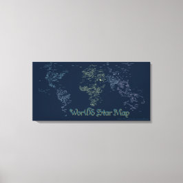 World Word Star Map Canvas Afdrukken