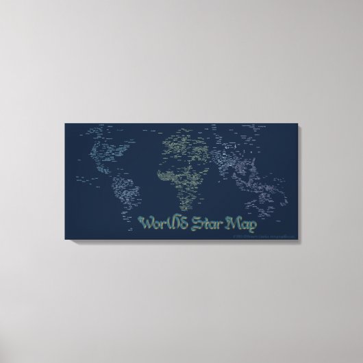 World Word Star Map Canvas Afdrukken (Voorkant)