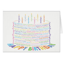 World Word verjaardagstaart Kaart - kleurenschema 