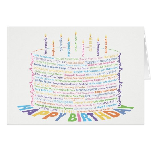 World Word verjaardagstaart Kaart - kleurenschema  (Voorkant Horizontaal)